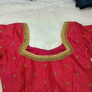 Elegant Minimal Aari Work Blouse.Customized. SAF-BB-132.