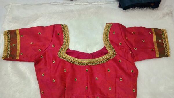 Elegant Minimal Aari Work Blouse.Customized. SAF-BB-132.
