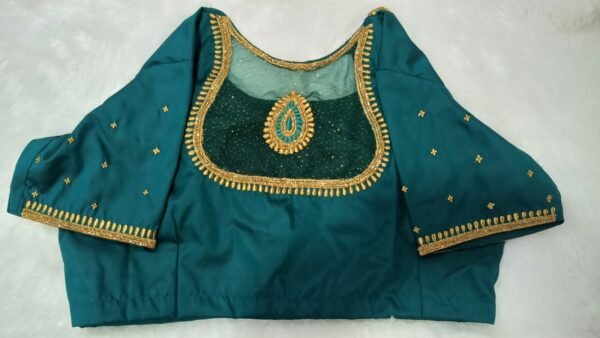 Designer Machine Embroidered Blouse – Elegance Redefined. Customized. SAF-MEB-AA10.