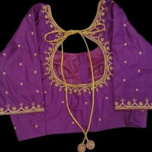 Minimalistic Bead Work Blouse. Customized. SAF-BB-134.