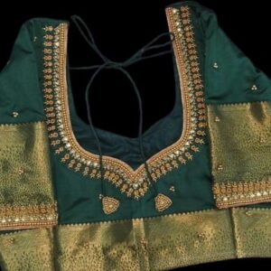 Classic Minimal Aari Work Blouse. Customized.SAF-MB.137.