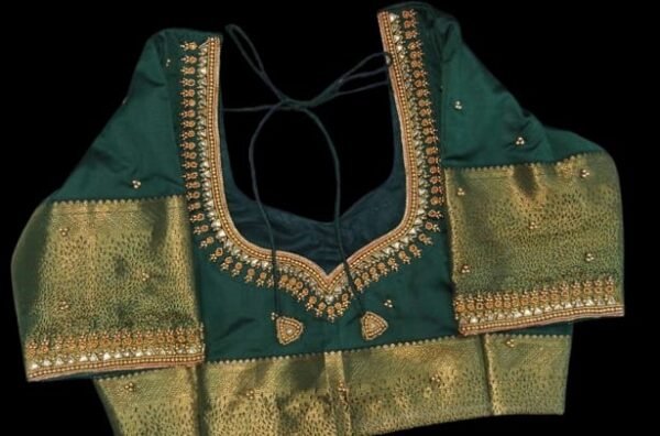 Classic Minimal Aari Work Blouse. Customized.SAF-MB.137.