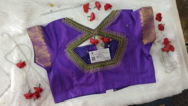Classic Machine Embroidery Blouse – Timeless Elegance. Customized.SAF-MEB-AA4