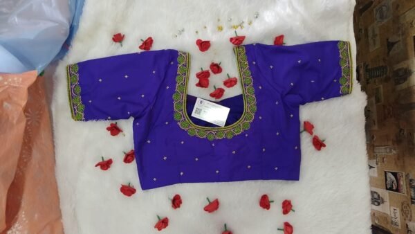 Machine Embroidery Blouse – Elegant & Timeless .Customized.SAF-MEB-AA4.