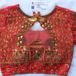 Bridal Heritage Machine Embroidery Blouse – A Regal Masterpiece.Customized.  SAF-BB-1221