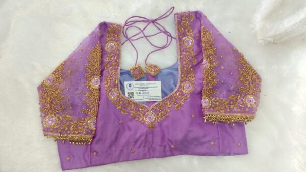 Stunning Floral Thread and Tiny Bead Work Blouse.Customized .SAF-SB.109.