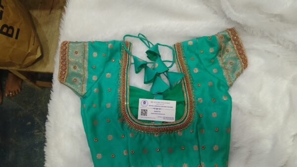 Subtle Stone & Aari Work Blouse. Customized. SAF-MB.136.